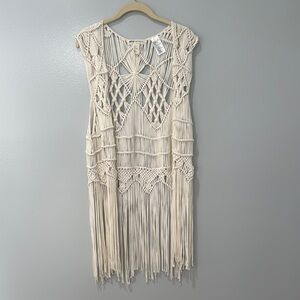 H&M Coachella Fringe Vest Women's Festival Concert Bohemian Sz M Crotchet
